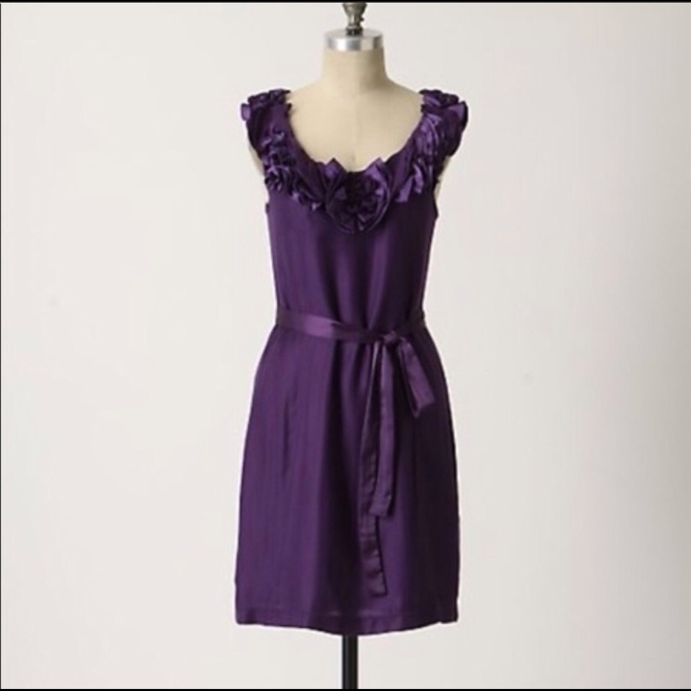 Anthropologie Yoana Baraschi Rose Trimmed Dress